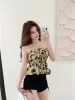 Camis Summer Fashion Tube Crop Top Women's Printed Strapless Flare Camisole Girls Chic Camis