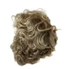 Парики из волос Синтетические короткие вьющиеся парики для женщин Парик блондинки с темными корнями Ombre Натуральная прическа Косплей Хэллоуин Вечеринка Ежедневно 240306