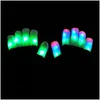 Guanti LED Regalo Guanti Flash LED Cinque dita Luce Fantasma Danza Barra nera Performance sul palco Colorf Rave Illuminazione dito Glow Drop Deli Dhxrh