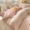 Bedding Sets 2024 Autumn/Winter Waffle Milk Velvet Four Piece Set Coral Flannel Three Live Broadcast