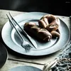 Plates Retro Round Plate Old Frosted Silver Vintage 304 Stainless Steel Dinner Tabletop Organizer Dessert Bread Cake