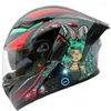 オートバイヘルメット男性女性Bluetoothヘルメットは防水性ダブルアンチスクロッチアンチフォグバイザー洗濯翼と洗濯翼の洗浄できるライナーをひっくり返す