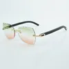 Nouveau style de qualité supérieure luxe tendance lunettes de soleil en bois noir 8300817 pour homme et femme avec lentilles coupées taille 18-135mm