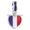 Charmes ENAMEL FLAG NATIONAL BIG HOLE Perles United States Italie Canada Spaceur Loose Pendre pour bracelet Collier DIY BIJOURS MAK DHEZ9