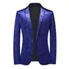 Costumes pour hommes Mode d'affaires Costume de loisirs Manteau de fête décontracté Slim Fit Blazer un bouton 3D imprimé floral peinture Blazers veste