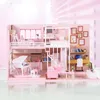 Architettura/Casa fai da te Casa delle bambole fai da te con custodia per mobili Fai da te in miniatura 3D Miniature in legno Casa delle bambole Giocattoli per bambini Regali di compleanno K047
