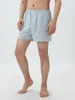 Herren-Shorts, Lounge-Shorts für Damen und Herren, einfarbig, seitlicher Schlitz, bequem, elastische Taille, zum Schlafen, trendige kurze Hosen
