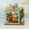 Arkitektur/DIY House DIY TROE MINIATURE BUILDING KIT MINI DOLLER MED MURNIBER LIGHT Field House Kitchen Casa Dollhouse For Adults Gifts