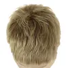 Perruques de cheveux perruque synthétique pour homme coupe de cheveux courte et droite naturelle belle perruque blonde avec frange utilisation quotidienne de fête perruque masculine respirante 240306