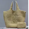 10A maxi icare in rafia shopping bag da donna tote bag borsa di design di lusso borsa da spiaggia in paglia di rafia borsa a rete in tessuto cavo borsa da vacanza borsa di grande capacità