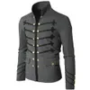 Steampunk Men Gothic Clothing Military Jackets Medieval Vintage Jacket Stand Collar Rock Frock Coat Mens Retro Punk Coat 240304