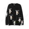 FUREMO | Autumn/winter New Fun Cartoon Little Bear Doll Knitwear Letter Jacquard Round Neck Loose Sweater Trendy