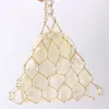 Sacos de noite femininos personalizados ins high end minimalista banquete saco vintage pérola tecelagem oco triângulo bolsas para mulher