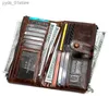 Pinces à billets hommes portefeuilles longue fermeture éclair en cuir véritable pochettes pour hommes avec support de téléphone portable portefeuille porte-cartes de haute qualité L240306