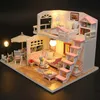 Architecture/DIY House Creative handmade DIY 3D puzzle pink doll house childrens toys girls teenagers adults 12+birthday gifts