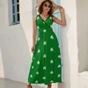 Robes décontractées Green St Paddy's Day en détresse Shamrock Clover Design Robe sans manches Été Femme 2024 Vêtements