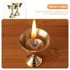 Świecane uchwyty 2 szt. Mosiężne lampy ghee uchwyt miedzi Copper Cup Złota Tealight Buddha Hall Stand Stand