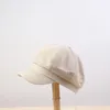 Bérets minorité vêtements simples accessoires filles coton et lin automne hiver peintre chapeau béret femmes Sboy casquettes octogonales