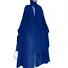 シフォンオープンアバヤドバイトルコカフタンイスラム教徒カーディガンアバヤ女性のためのカジュアルローブ着物caftanイスラム服240229のためのカジュアル