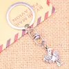 Keychains 20pcs Fashion Keychain 23x15mm Cock Rooster Pendants DIY Men Jewelry Car Key Chain Ring Holder Souvenir For Gift