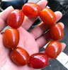 Strand Hoo 25x33mm BEAUTIFUL RED BALTIC AMBER Old Beeswax Drum Bead Bracelet Certificate