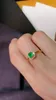 Cluster Rings Guild Jy Colombia Solid 18k Yellow Gold Nature Green Emerald 0.42CT For Women Födelsedagens presenter Fina smycken