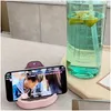 Garrafas de água 2 litros garrafa com St Kawaii bonito beber esportes marcador de tempo para meninas jarro drinkware copo ao ar livre entrega em casa dh7i4