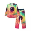 Vêtements de nuit pour hommes Pyjamas Hommes Coloré Furet Sommeil Mignon Animal Imprimé 2 Pièces Ensemble Décontracté À Manches Longues Kawaii Surdimensionné Costume À La Maison