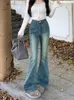 Slergiri Korean Fashion Vintage Flare Jeans Womens Y2k Stretch Slim Trousers Streetwear Casual Ladies Bell Bottom Denim Pants 240306