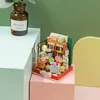 Architectuur/DIY-huis Diy Mini-poppenhuis met meubilair Licht Miniaturas Dollhouse Casa Miniatuurartikelen voor kinderen Speelgoed Verjaardagscadeaus