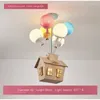 Plafonniers créatifs en bois maison ballon volant lumière pour garçon et fille dessin animé chambre maternelle chambre luminaires