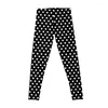 Active Pants Retro Svartvitt polka Dot Mönster Leggings Legging Sexig kvinna Sportkläder för gymkvinnor