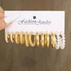 Baumelnde Ohrringe 12 teile/satz Vintage Gold Farbe Perle Hoop Für Frauen Mädchen Metall Harz Kreis Geometrische Ohrring Trendy Schmuck Geschenk