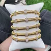 24K Vergulde Metalen Messing Volledige Verharde Kristallen Zirkonia Fashion CZ Armband 2022 Voor Vrouwen