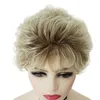 Perruques de cheveux Perruque synthétique pour femmes avec coupe de cheveux naturels Mode Fluffy Court Bouclé Perruque Quotidienne Cosplay Party Utilisation Blonde Maman Perruque 240306