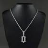 Mrożona biżuteria personalizuj niestandardową nazwę Diamond szterling sier liter niestandardowy naszyjnik vvs misanit list