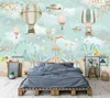 Large 3d Wallpaper Cartoon Air Balloon Airplane Animal Pup Circus Playground Background Wall 3d wallpaper mural77009043236683