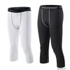 Four Seasons New Outdoor Fitness Running Tight Capris Mens 농구 축구 빠른 건조 압축 타이트 팬츠 남성