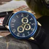 Patent Leather Menwatch Designer PatekShilippes Manwatches Quartz Watch 6-Pin Fullt Function Quartz Watch