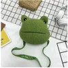 Sac à dos de poupée grenouille, mignon et moche, Version coréenne INS, personnalisé pour fille, sac à bandoulière asymétrique en forme de cœur, sac en peluche de dessin animé, 2024