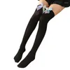 Women Socks Girls Lace Stocking Sexy Over The Knee Long Bowknot Lovely Ladies Princess Elastic Sock