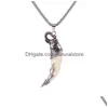 Pendant Necklaces Fashion Wolf Tooth Necklace For Men Long Chain Vintage Jewelry Gift Drop Delivery Jewelry Necklaces Pendants Dhavu