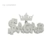 Venda quente VVS Iced Out King Crown Letra Nome Inicial Jóias Pingentes Personalizados Moissanite Personalizados