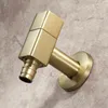 Kitchen Faucets Brushed Gold Square Copper Wall Mounted Washing Machine Tap Mop Pool Garden Outdoor Bathroom Water Faucet