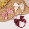 Hair Accessories 2Pcs Baby Bows Headband Nylon Satin Head Bands For Girls Toddler Hairbands Born Turban Headwear