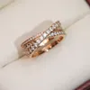 S Fashion Designers T-Grid Diamond Ring Classic Hollowed Out Rings Essential Gift for Men Women Gold en Sier 2 Colors