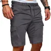 Short Cargo pour hommes, pantalon Cargo décontracté, mode plage, Sport, Gym, uni, course à pied, entraînement, élastique, 2024