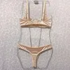 Set di reggiseni Ellolace Intimo di seta Lingerie sexy per donne belle Set reggiseno senza soluzione di continuità Desire Girl Bilizna Costume erotico Intimo Champagne