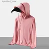 Men's Casual Shirts Ice Silk Hooded Fishing Sunscreen Clothing Men Women Breathable Skin Clothes Shirt Outdoor Cycling Hiking Sun Protective Jacket L240306