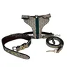 Dog Collars Leashes Designes Dog Harness耐久性のある強いペットカラーとクラシックレターパターンレザーBO DHJE7の大きなヘビーデューティベスト